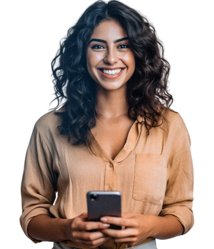 Mulher segurando celular